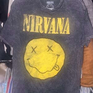 NIRVANA Black Smiley Face Tee